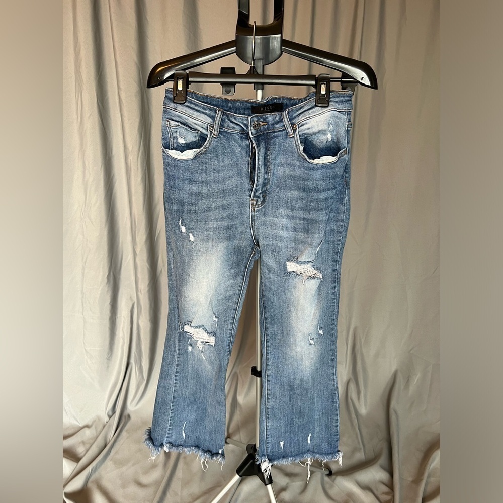 Distressed Blue Jeans
